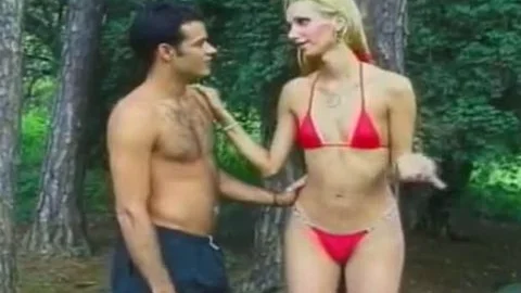 kinky young Fair-haired ladyboy Giselle Davila With merry bra buddies loves To receive wazoo pounded In The Wood