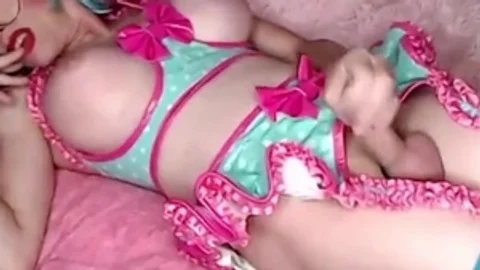 large tits American Translady In Glasses Wanks On web camera