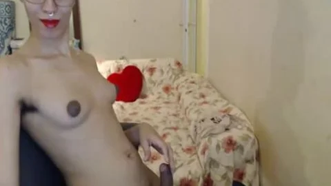 captivating dilettante tranny Flirt Wearing Glasses