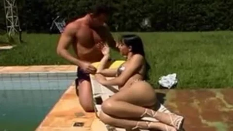 latina tranny sucks man By Pool