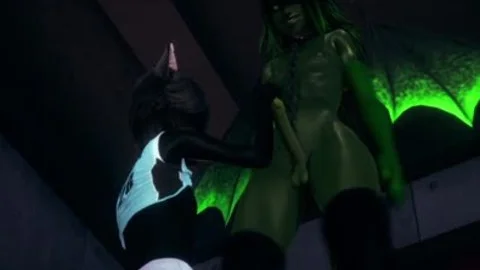 Furry Yaoi 3D - black Cat oral stimulation To Dragon