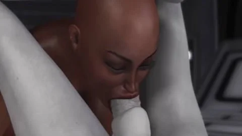 3d Alien Dickgirl pounds A filthy ebon villein In Space Station