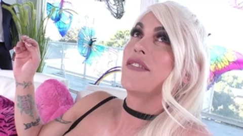 TS Factor: Blond Domino Presley cumshot scene HD