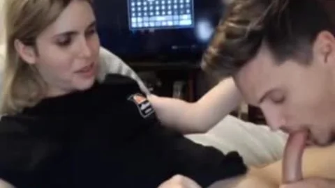 blond tgirl oral-sex From Hubby web camera