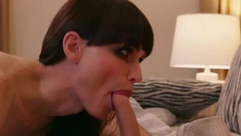 TransAngels: Trans Michael DelRay blowjob cum in the bed