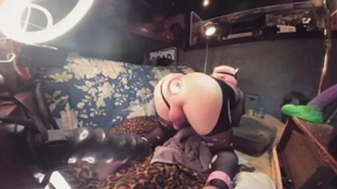 booty beauty Does It another time pounding Sissy wazoo On biggest dildos Pt 1