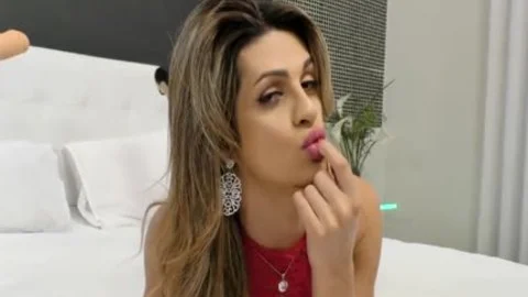 Sultry shemale Janaina Carvalho disrobes And fucks Herself With A sextoy