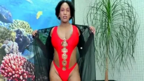 TS Granny Adrieli Pinheiro Self Sucks Her giant Horse shlong